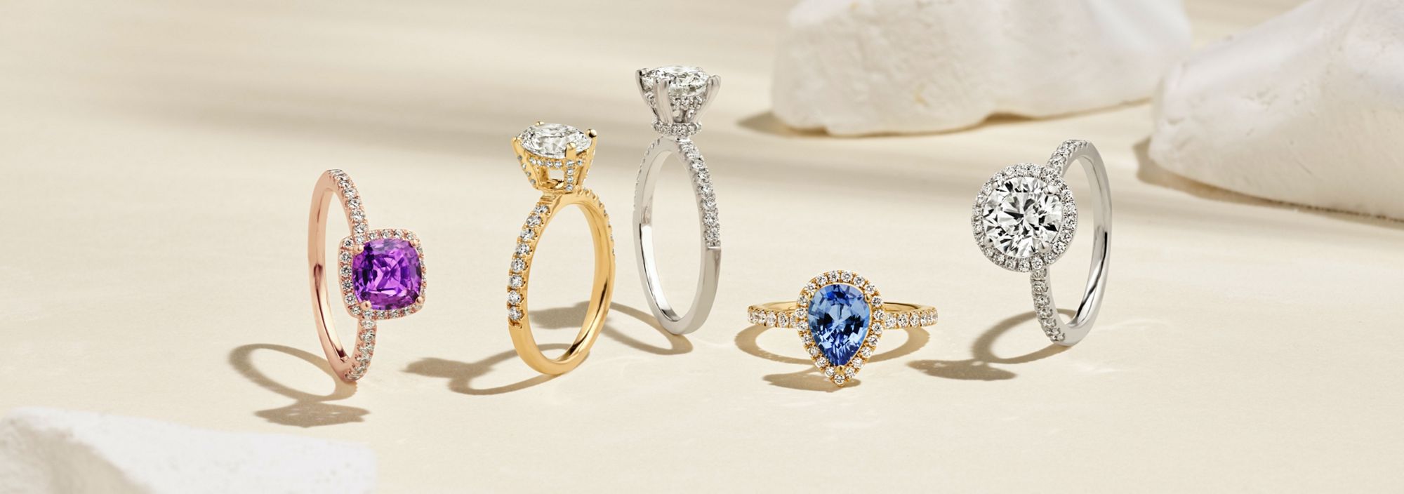 Desktop image of a collection of engagement ring styles